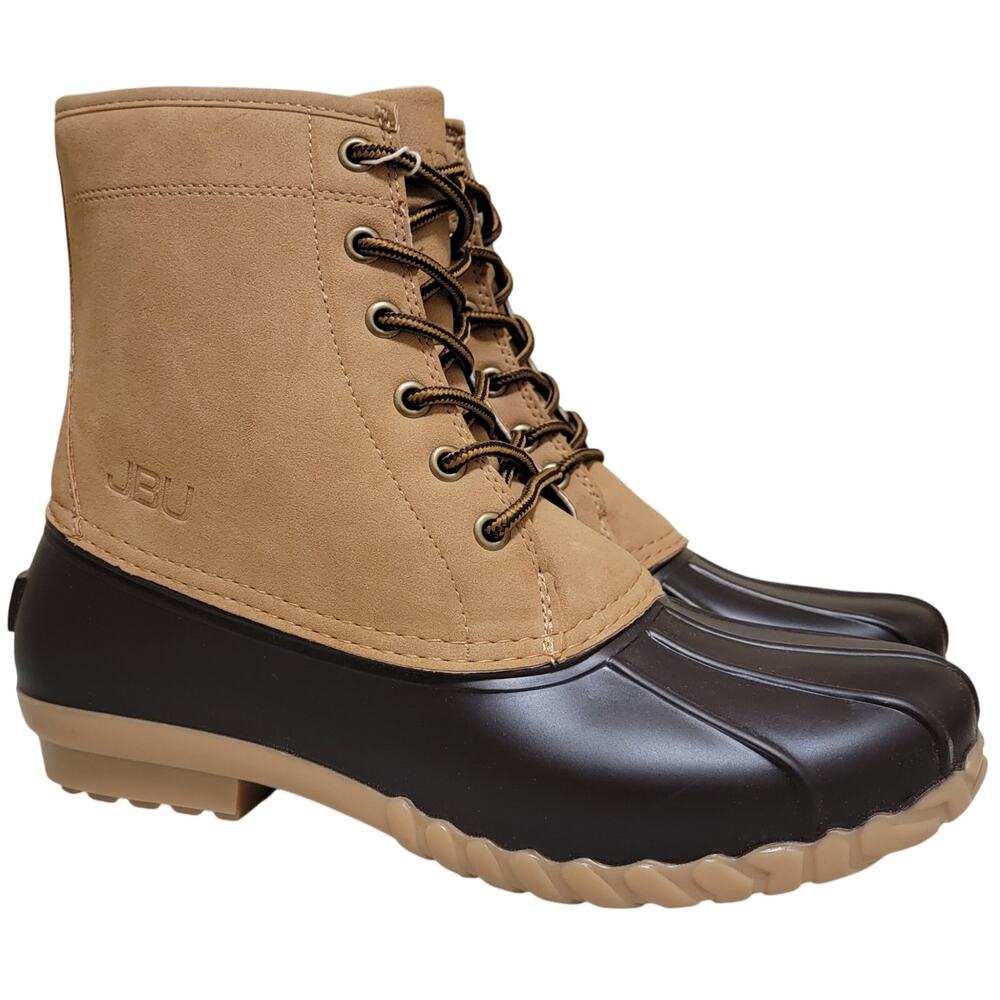 JBU by Jambu Men Maine Classic Duck Boot Size US 10M Dark Brown Beige Waterproof